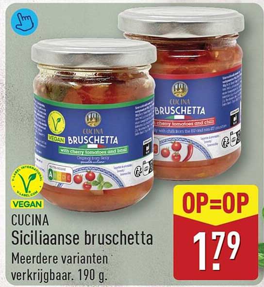 CUCINA Siciliaanse bruschetta Meerdere varianten verkrijgbaar, 190 g. OP=OP