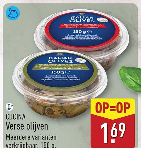 CUCINA Verse olijven Meerdere varianten verkrijgbaar, 150 g. OP=OP