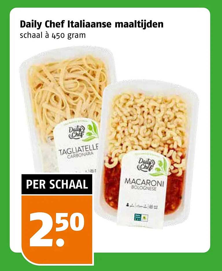 Daily Chef Italiaanse maaltijden schaal à 450 gram