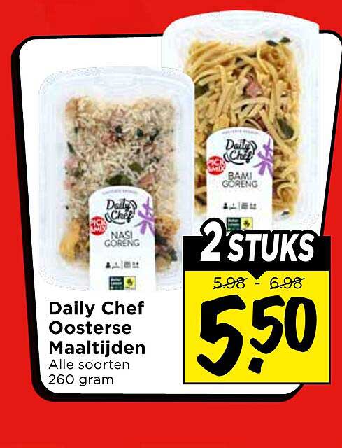 Daily Chef Oosterse Maaltijden Alle soorten 260 gram 2 STUKS