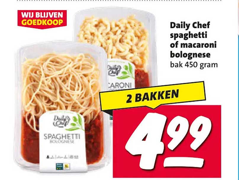 Daily Chef spaghetti of macaroni bolognese bak 450 gram 2 bakken