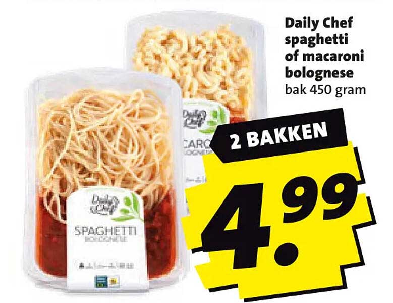 Daily Chef spaghetti of macaroni bolognese bak 450 gram 2 bakken