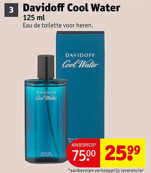 Davidoff Cool Water 125 ml Eau de toilette voor heren.