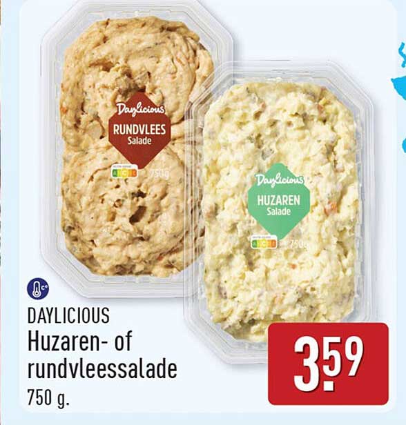 DAYLICIOUS Huzaren- of rundvleessalade 750 g.