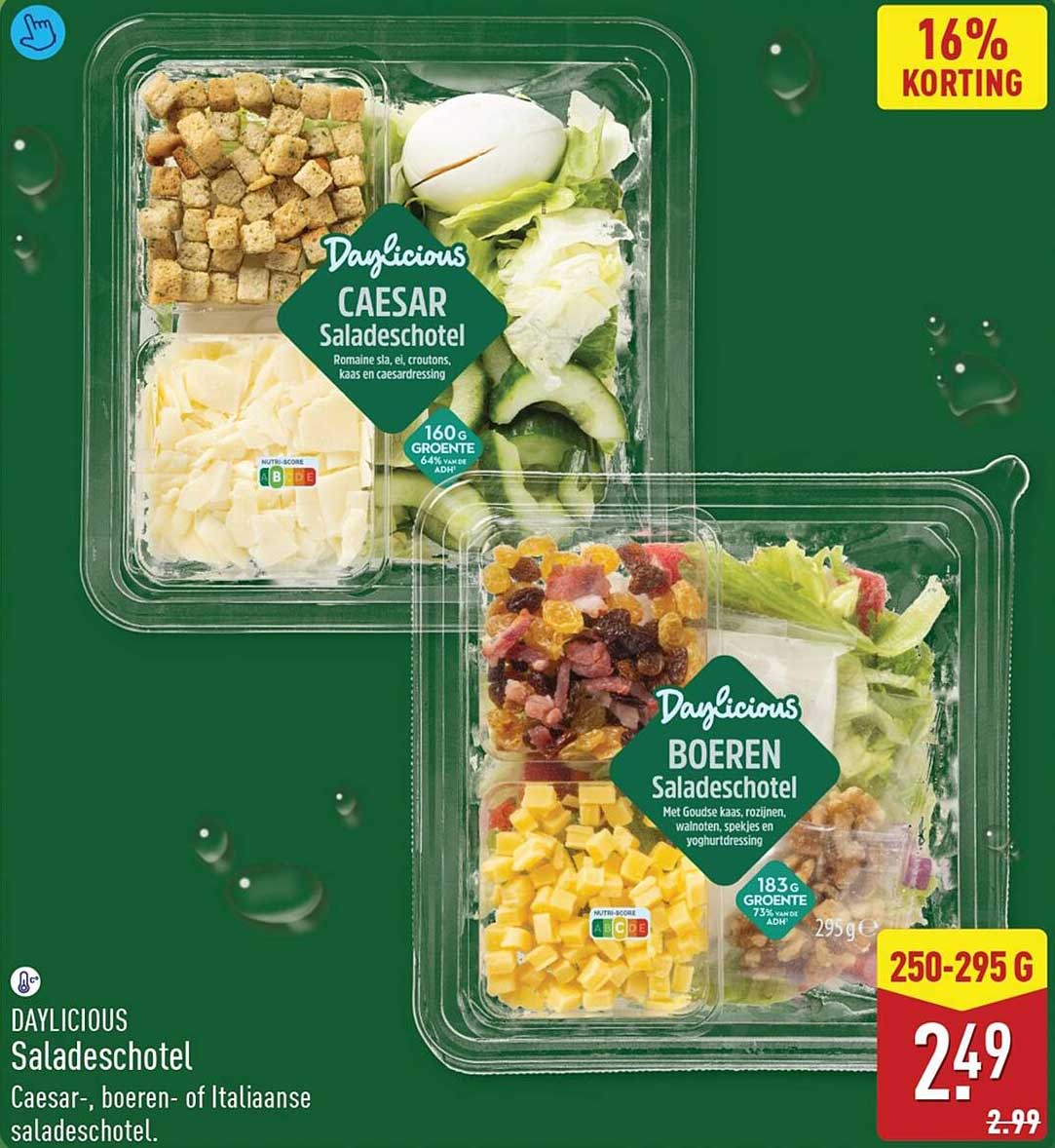 DAYLICIOUS Saladeschotel Caesar-, boeren- of Italiaanse saladeschotel.