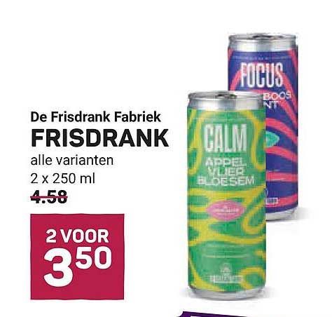 De Frisdrank Fabriek FRISDRANK alle varianten 2 x 250 ml 2 VOOR 3,50