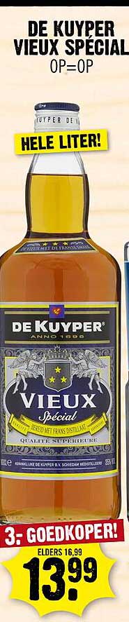 DE KUYPER VIEUX SPECIAL OP=OP HELE LITER!