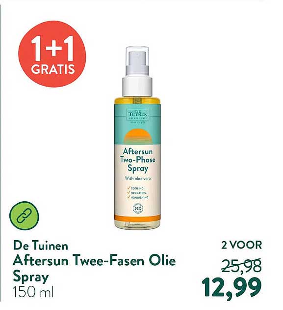 De Tuinen Aftersun Twee-Fasen Olie Spray 150 ml 1+1 GRATIS