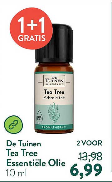 De Tuinen Tea Tree Essentiële Olie 10 ml 1+1 GRATIS