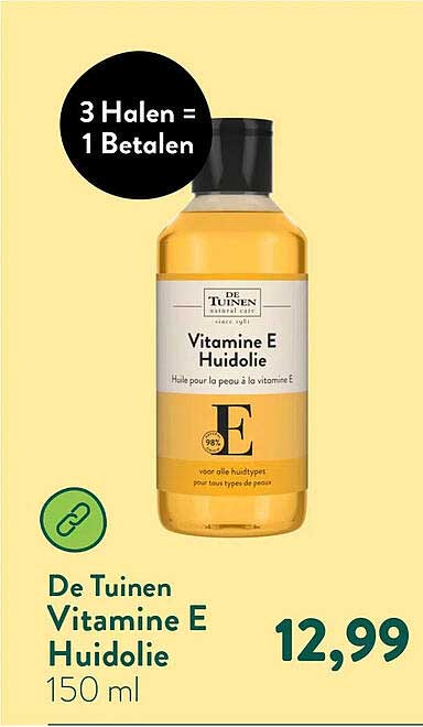 De Tuinen Vitamine E Huidolie 150 ml 3 Halen = 1 Betalen