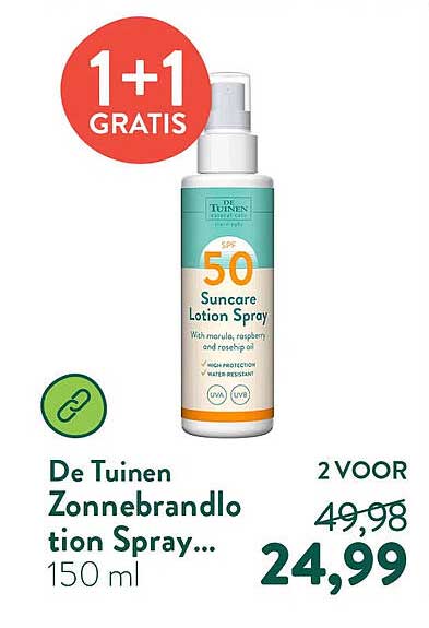 De Tuinen Zonnebrandlotion Spray... 1+1 GRATIS