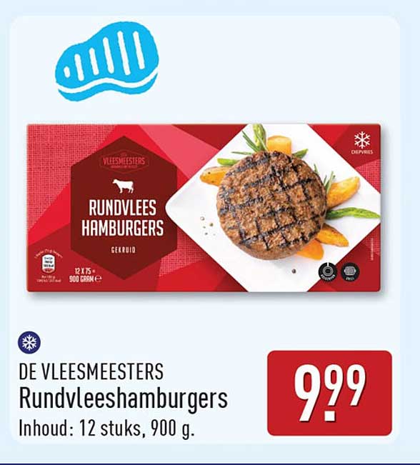 DE VLEESMEESTERS Rundvleeshamburgers