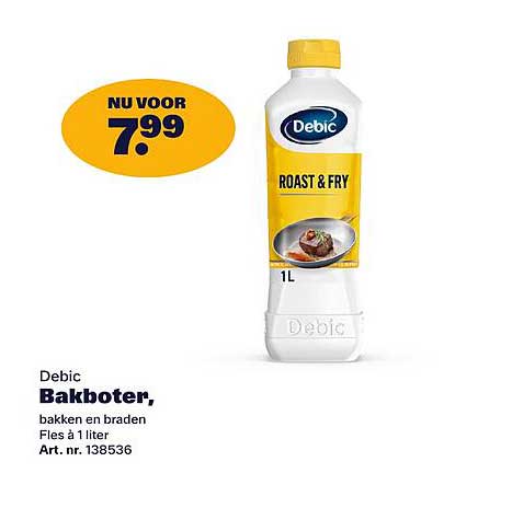 Debic Bakboter, bakken en braden Fles à 1 liter