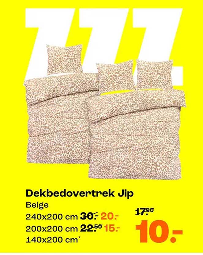 Dekbedovertrek Jip Beige 240x200 cm 200x200 cm 140x200 cm*