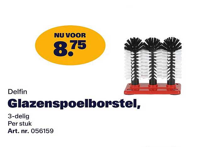 Delfin Glazenspoelborstel, 3-delig Per stuk Art. nr. 056159