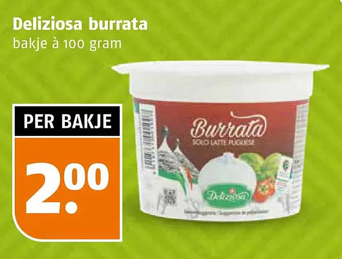 Deliziosa burrata bakje à 100 gram