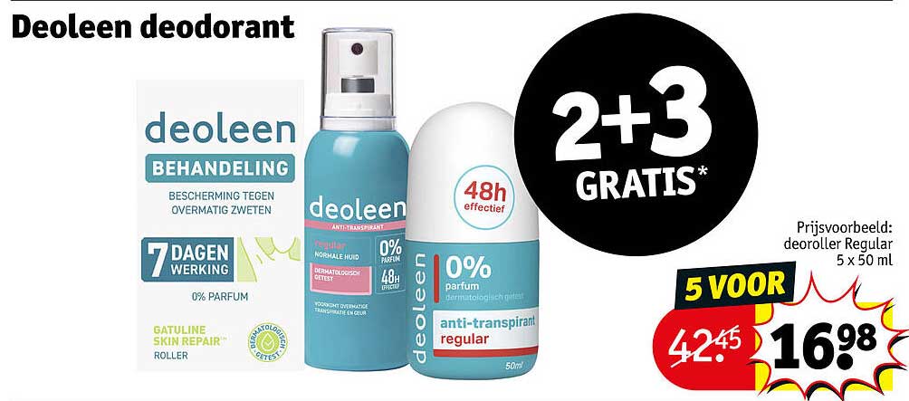 Deoleen deodorant 2+3 GRATIS*