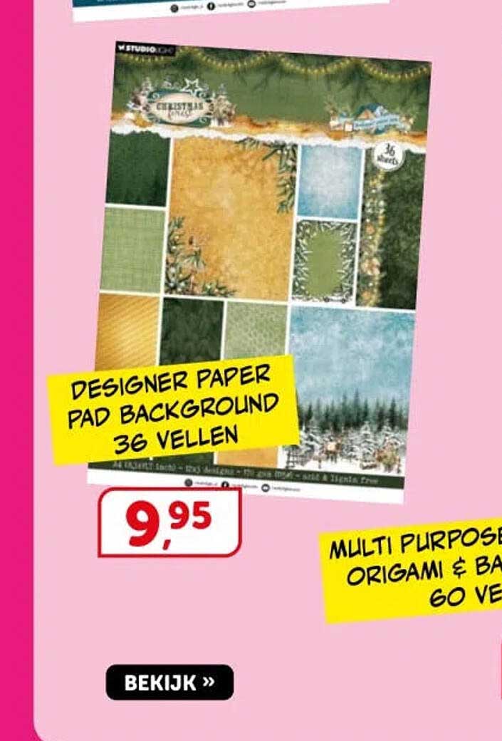 DESIGNER PAPER PAD BACKGROUND 36 VELLEN