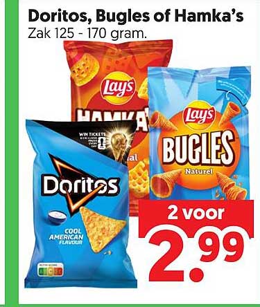Doritos, Bugles of Hamka’s Zak 125 - 170 gram.