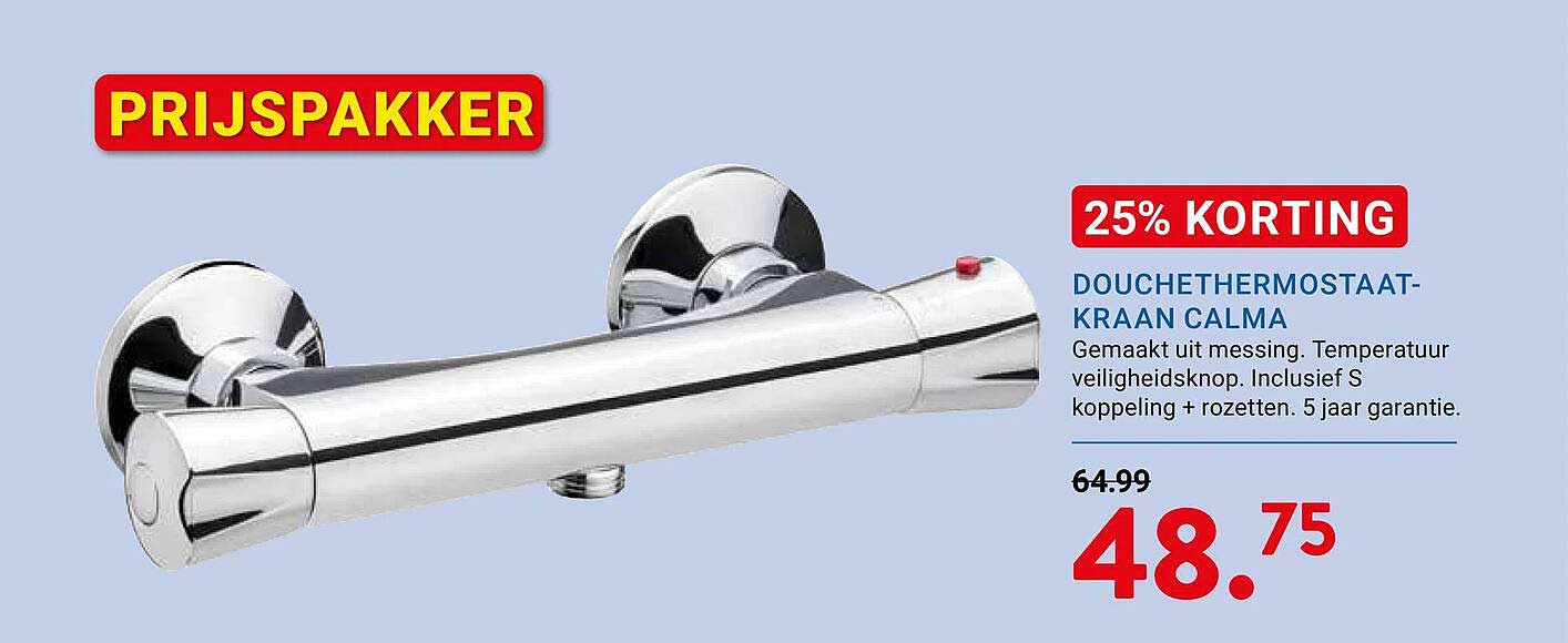 Douchthermostaatkraan Calma 25% KORTING