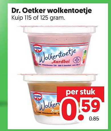 Dr. Oetker Wolkentoetje Kuip 115 of 125 gram.