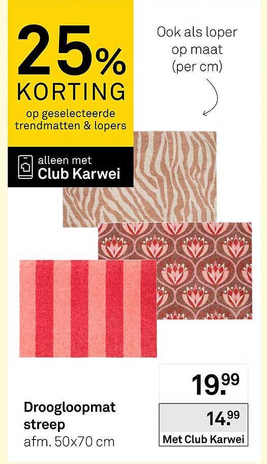 Droogloopmat streep - 25% KORTING op geselecteerde trendmatten & lopers