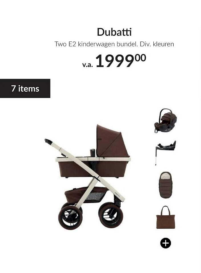 Dubatti Two E2 kinderwagen bundel. Div. kleuren