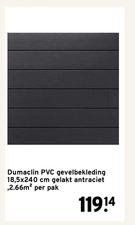Dumaclin PVC gevelbekleding 18,5x240 cm gelakt antraciet, 2.66m² per pak