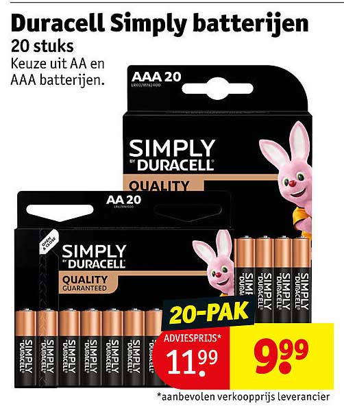 Duracell Simply batterijen 20 stuks
