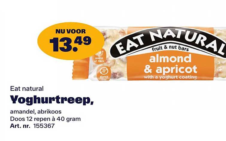 Eat natural Yoghurtreep, amandel, abrikoos