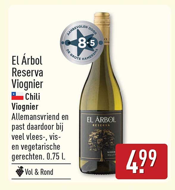 El Árbol Reserva Viognier Chili Viognier