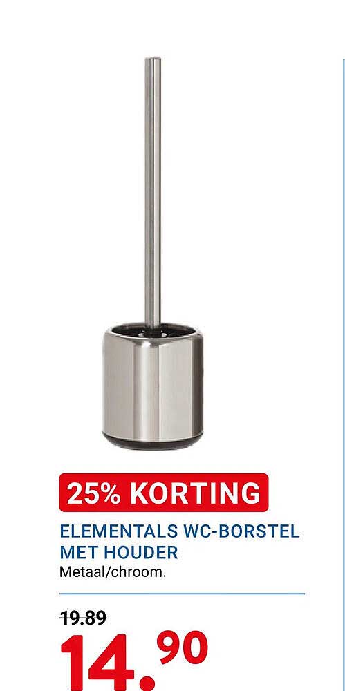 ELEMENTALS WC-BORSTEL MET HOUDER 25% KORTING