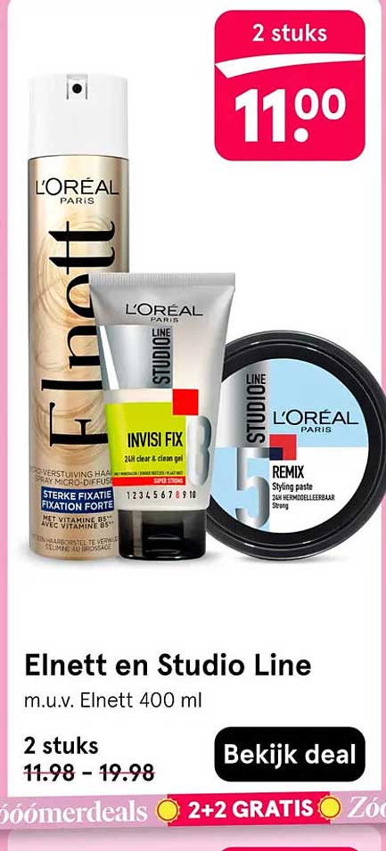 Elnett en Studio Line 2+2 GRATIS