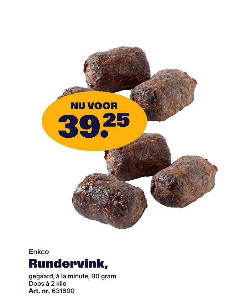Enkco Rundervink, gegaard, à la minute, 80 gram Doos à 2 kilo