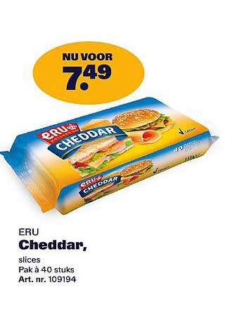 ERU Cheddar, slices Pak á 40 stuks