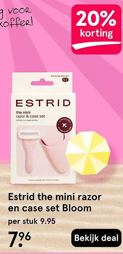 Estrid the mini razor en case set Bloom 20% korting