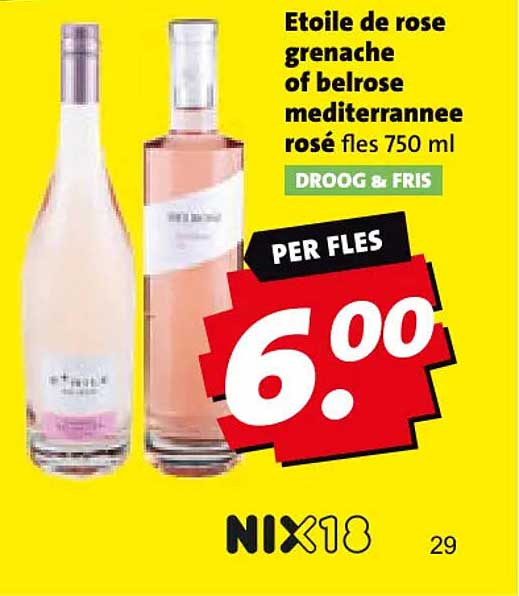 Etoile de rose grenache of belrose mediterranee rosé fles 750 ml
