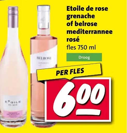 Etoile de rose grenache of belrose mediterranee rosé fles 750 ml