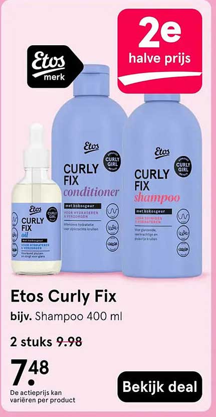 Etos Curly Fix 2e halve prijs