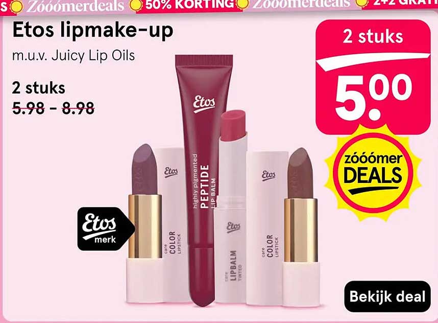 Etos lipmake-up m.u.v. Juicy Lip Oils 2 stuks