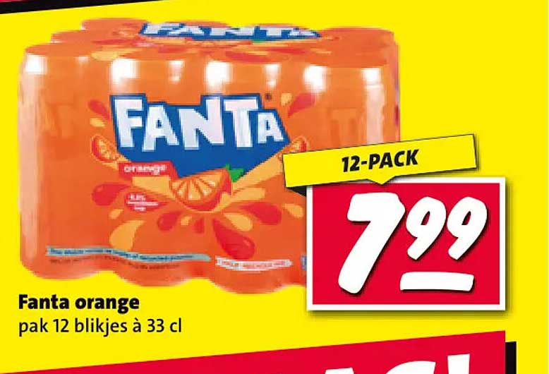 Fanta orange pak 12 blikjes à 33 cl