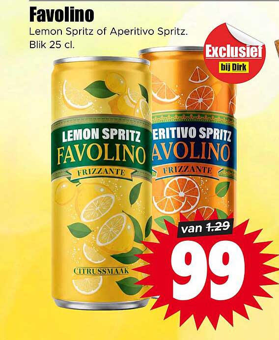 Favorino Lemon Spritz of Aperitivo Spritz. Blik 25 cl