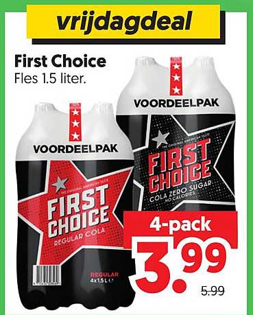 First Choice Fles 1.5 liter. 4-pack