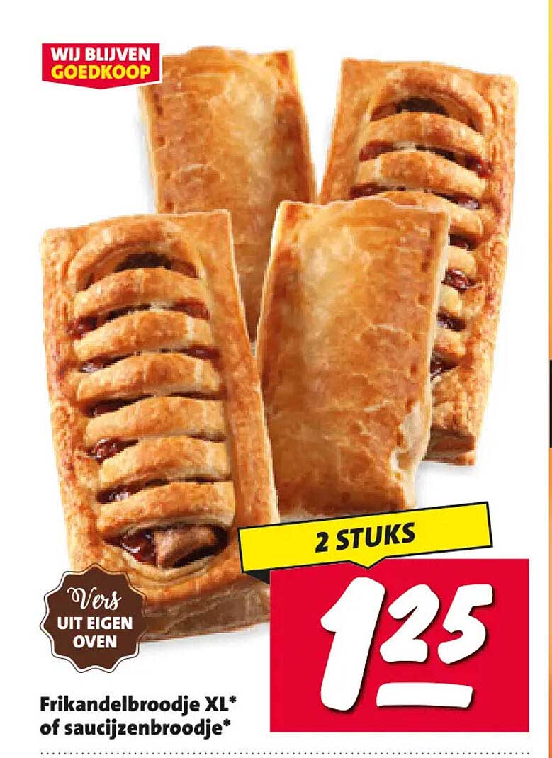 Frikandelbroodje XL* of saucijzenbroodje*
