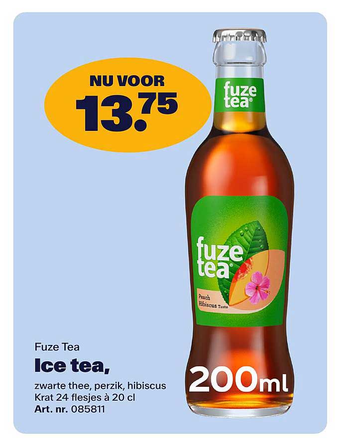 Fuze Tea Ice tea, zwarte thee, perzik, hibiscus Krt 24 flesjes à 20 cl