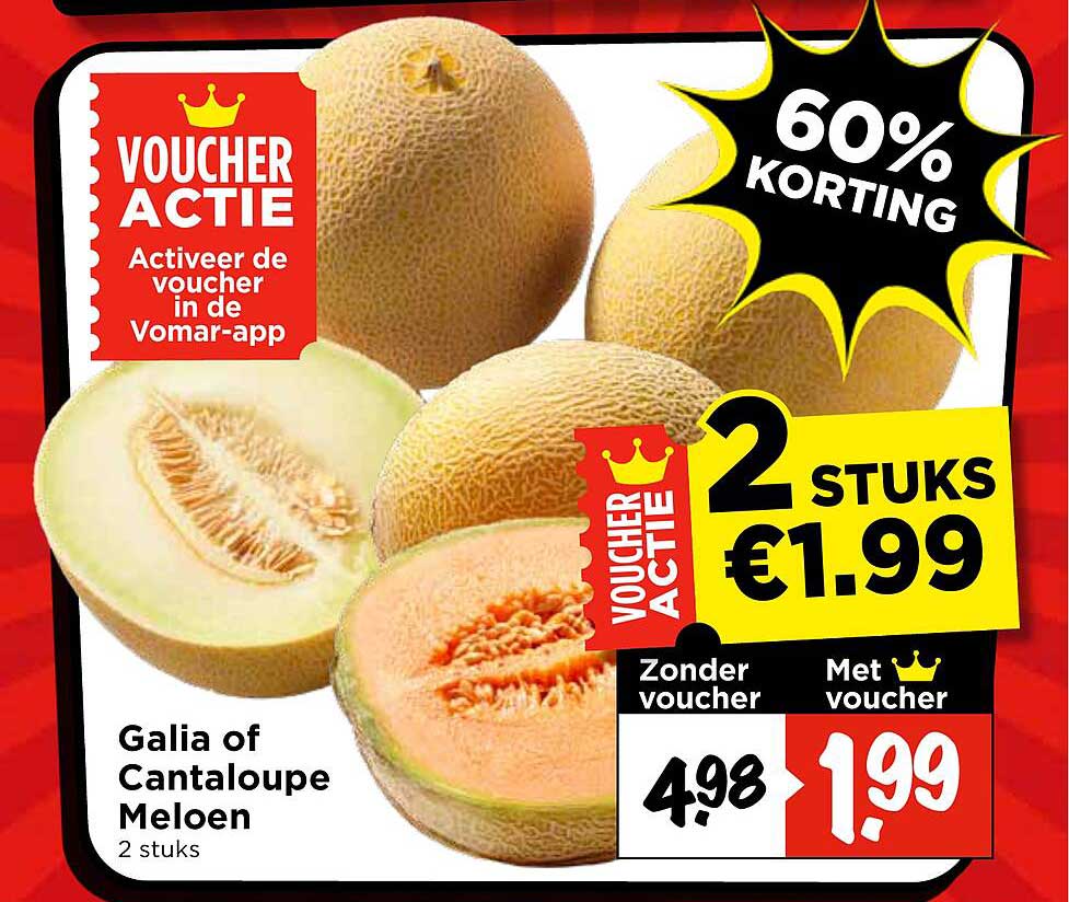 Galia of Cantaloupe Meloen 2 stuks 60% korting