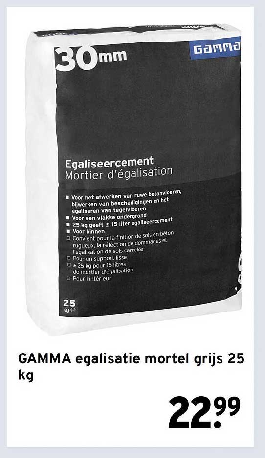 GAMMA egalisatie mortel grijs 25 kg