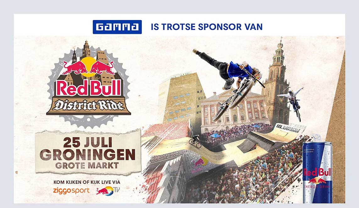 GAMMA is trotse sponsor van Red Bull District Ride