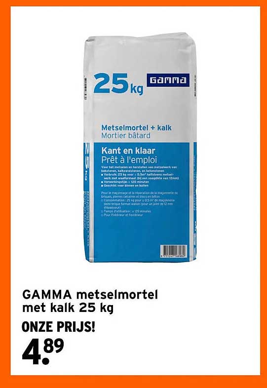 GAMMA metselmortel met kalk 25 kg