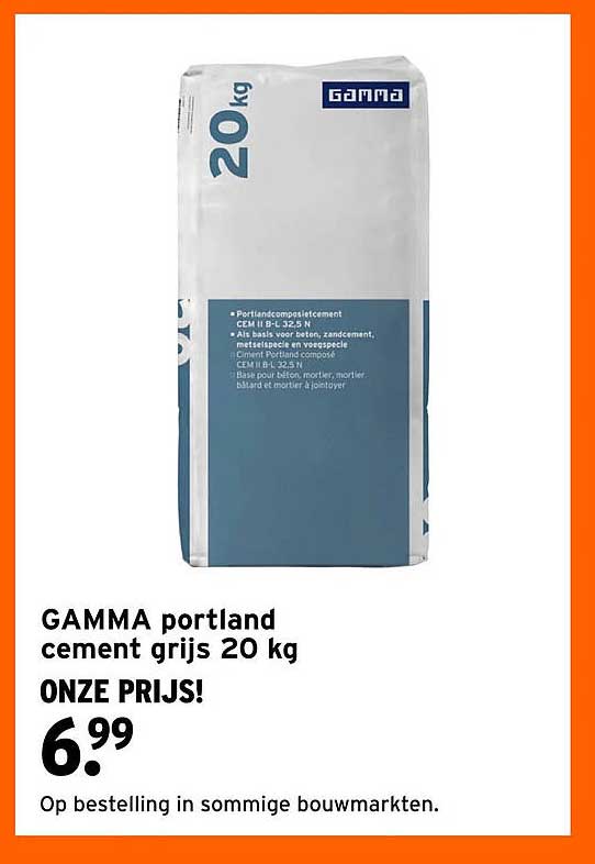 GAMMA portland cement grijs 20 kg